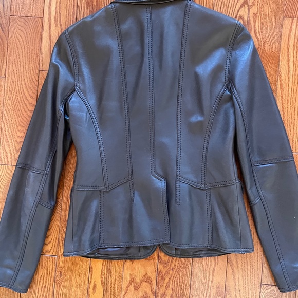 Michael Kors Brown Leather Blazer Jacket - Picture 2 of 11